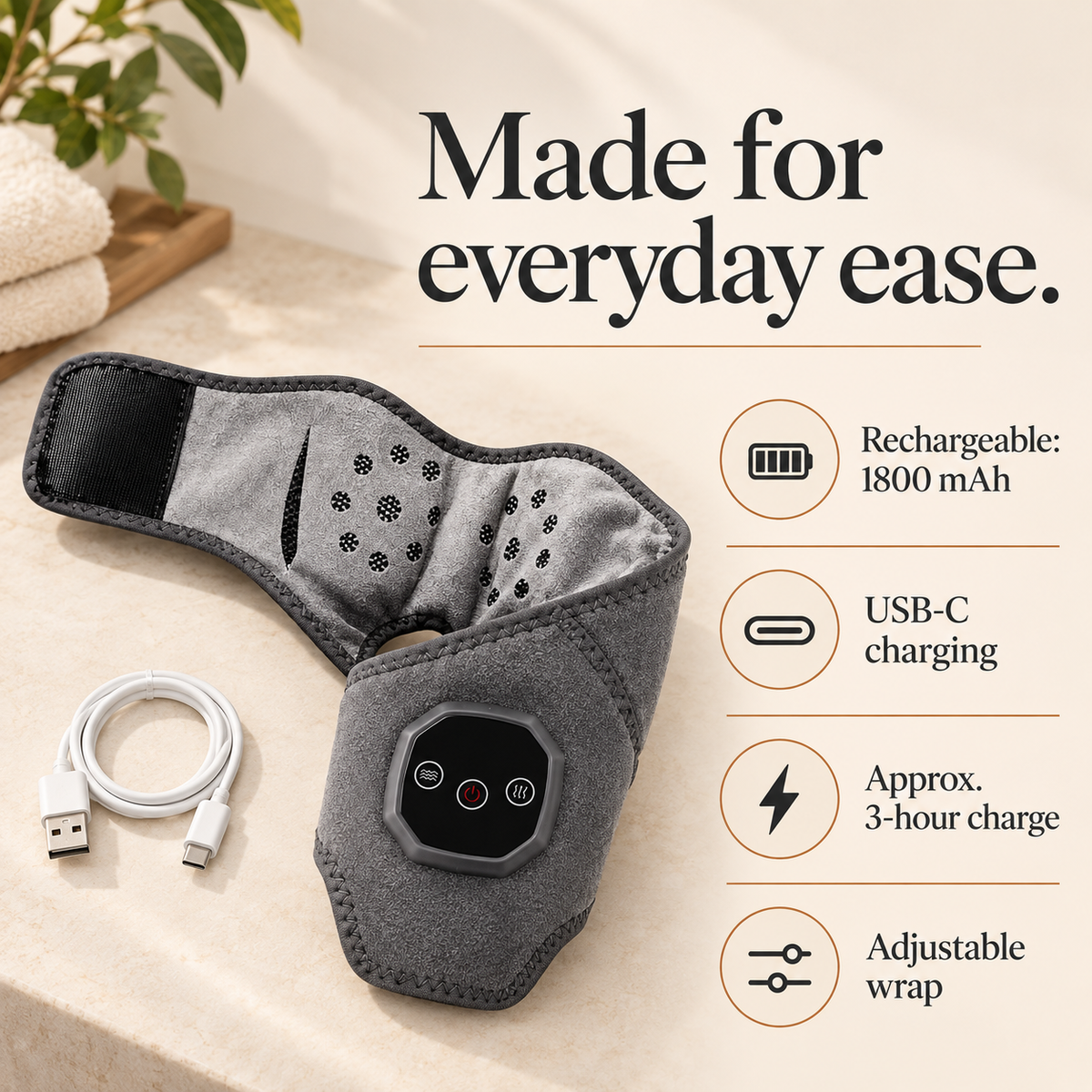 Cordless Heated Foot & Ankle Massager Wrap